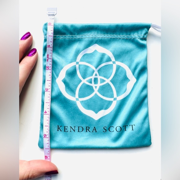 Kendra Scott Silk Jewelry Pouch Drawstring Blue & White - Picture 4 of 4